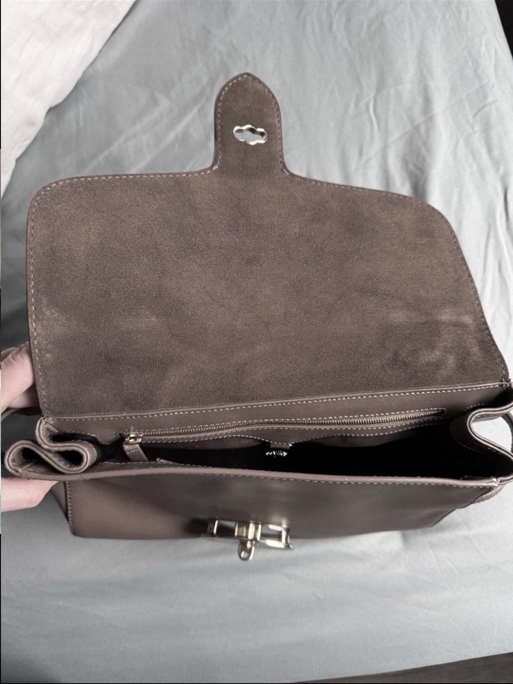 Mulberry Brown Leather Top-Handle Satchel with Detachable Strap - Picture 10 of 16